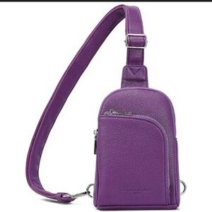 Stylish Purple Leather Belt Bag